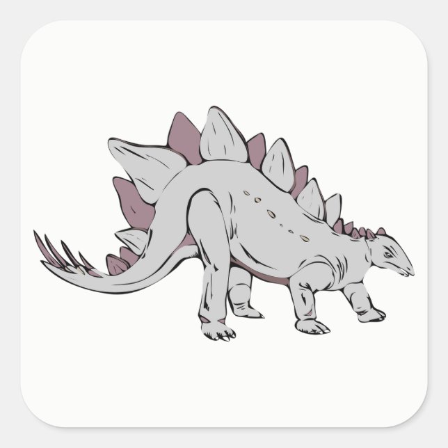 Dinosaur Square Sticker (Front)