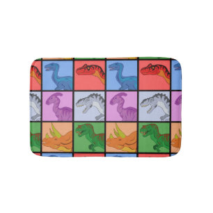 Dinosaur Squares Bath Mat