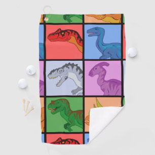 Dinosaur Squares Golf Towel