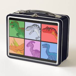 Dinosaur Squares Metal Lunch Box