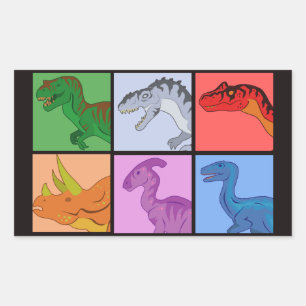 Dinosaur Squares Rectangular Sticker