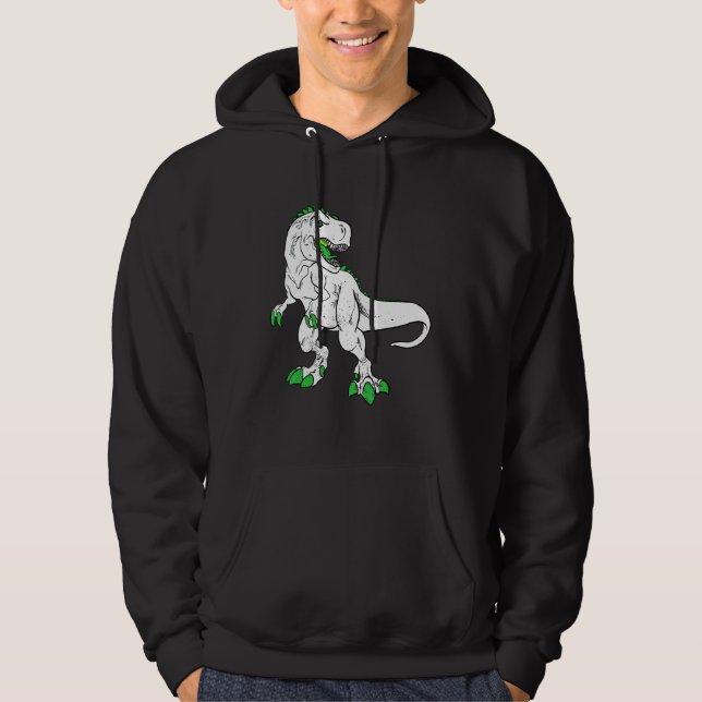 Dinosaur St Patricks Day  Boys Kids Toddler Irish  Hoodie (Front)