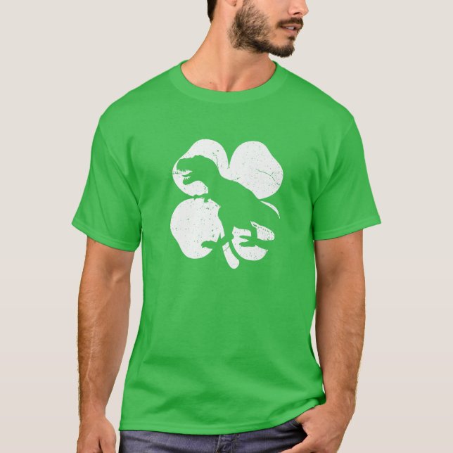 Dinosaur St Patricks Day Cool Boys Kids Toddler Ir T-Shirt (Front)