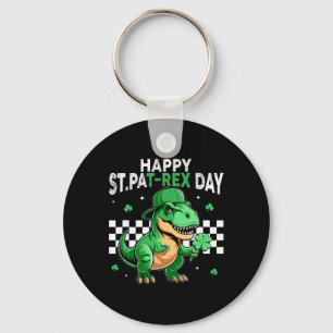 Dinosaur St Patricks Day Happy St Pat T Rex Day Bo Key Ring