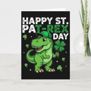 Dinosaur St Patricks Day Lucky Shamrock Irish Boys Card