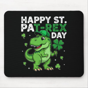 Dinosaur St Patricks Day Lucky Shamrock Irish Boys Mouse Pad