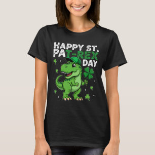 Dinosaur St Patricks Day Lucky Shamrock Irish Boys T-Shirt