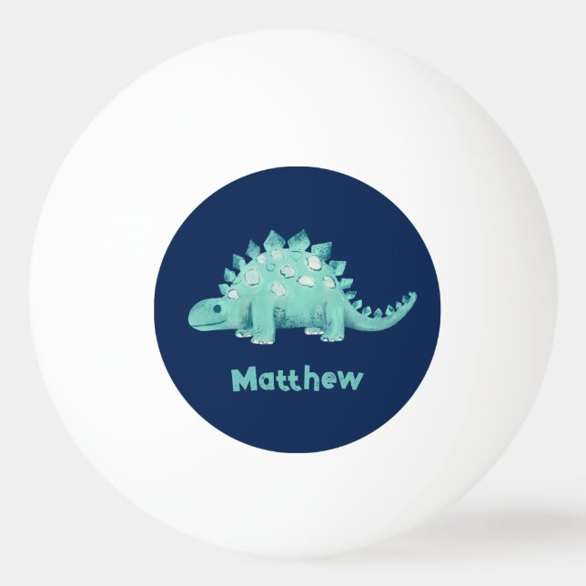 Dinosaur Stegosaurus First Name Ping Pong Ball (Front)