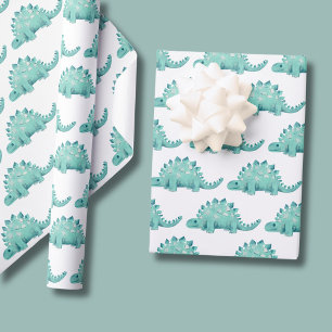 Dinosaur Stegosaurus Kids Birthday Wrapping Paper