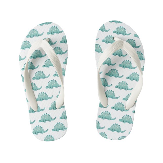 Dinosaur Stegosaurus Pattern Kid's Jandals (Footbed)