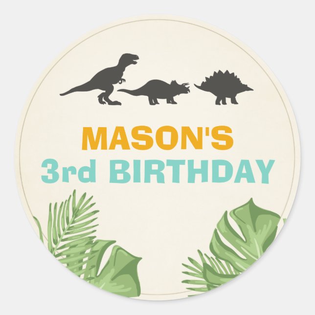 Dinosaur Sticker Envelope Seal Dino (Front)