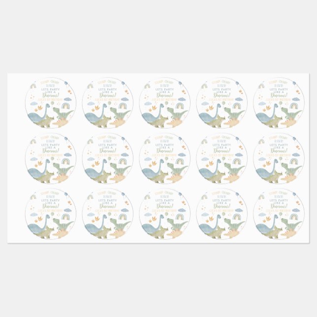 Dinosaur Stomp Chomp Rawr 1st Birthday Party Boy (Sheet)