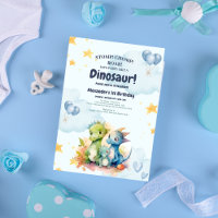 Dinosaur Stomp Chomp Rawr 1st Birthday Party Boy
