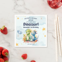 Dinosaur Stomp Chomp Rawr 1st Birthday Party Boy