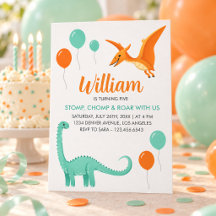 Dinosaur Stomp Chomp Rawr Birthday Party Boy