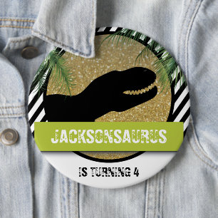 Dinosaur striped Birthday 6 Cm Round Badge