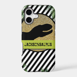 Dinosaur striped monogram