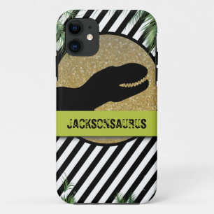 Dinosaur striped monogram Case-Mate iPhone case