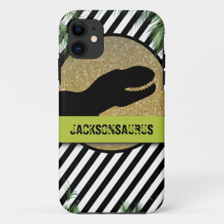 Dinosaur striped monogram Case-Mate iPhone case