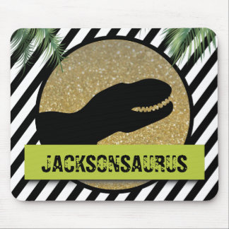 Dinosaur striped monogram mouse pad