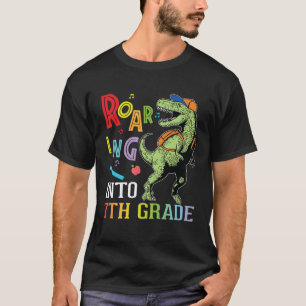 Dinosaur Student Roaring Into 7th Grade First Day  T-Shirt