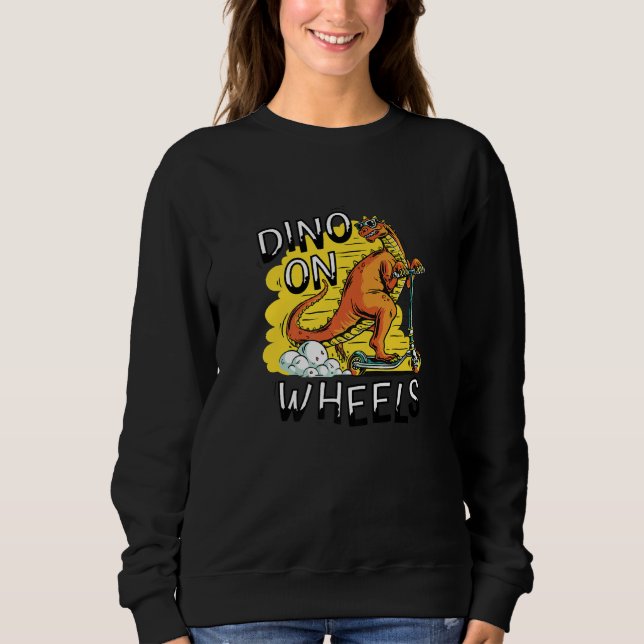 Dinosaur & Sunglasses Children S Scooter Sweatshirt (Front)