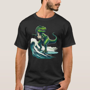 Dinosaur Surfing Surfer Surfboard Gift for Men T-Shirt