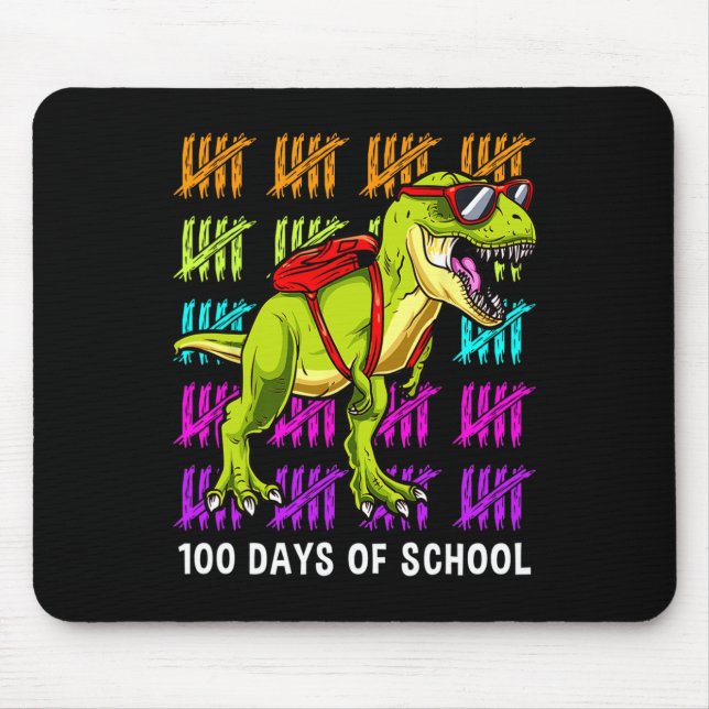 Dinosaur T Rex 100 Days of School Dinosaur T Rex K Mouse Pad (Front)
