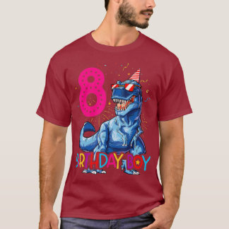 Dinosaur T rex 8 year Old T shirt Kids 8th