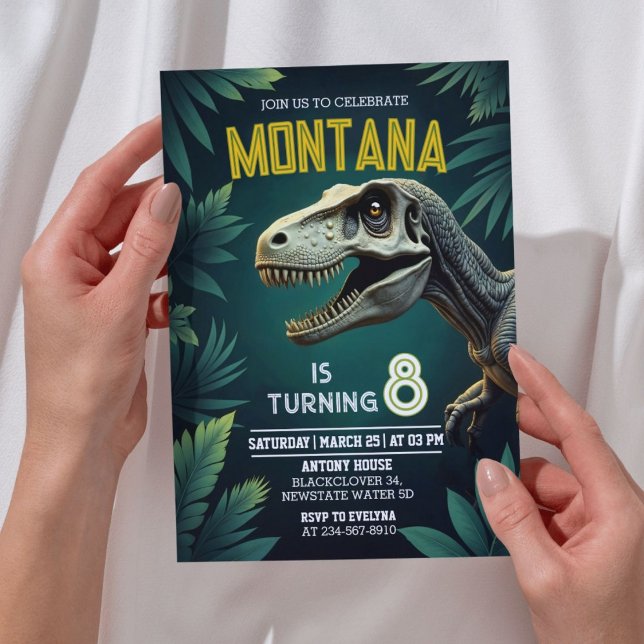 Dinosaur T-rex Birthday Party Invitation (Dinosaur T-rex Birthday Party Invitation)