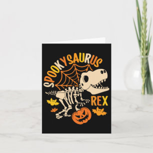 Dinosaur T Rex Boo Halloween Costume Funny Pumpkin Card