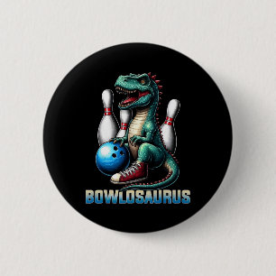Dinosaur T-rex Bowling Graphic Funny Dino Bowler K 6 Cm Round Badge