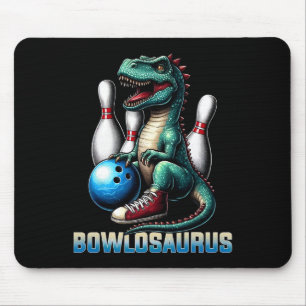 Dinosaur T-rex Bowling Graphic Funny Dino Bowler K Mouse Pad