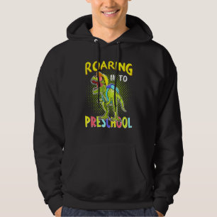 Dinosaur T Rex Boys Roaring Into Preschool Back to Hoodie