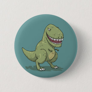 Dinosaur T Rex Cartoon 6 Cm Round Badge