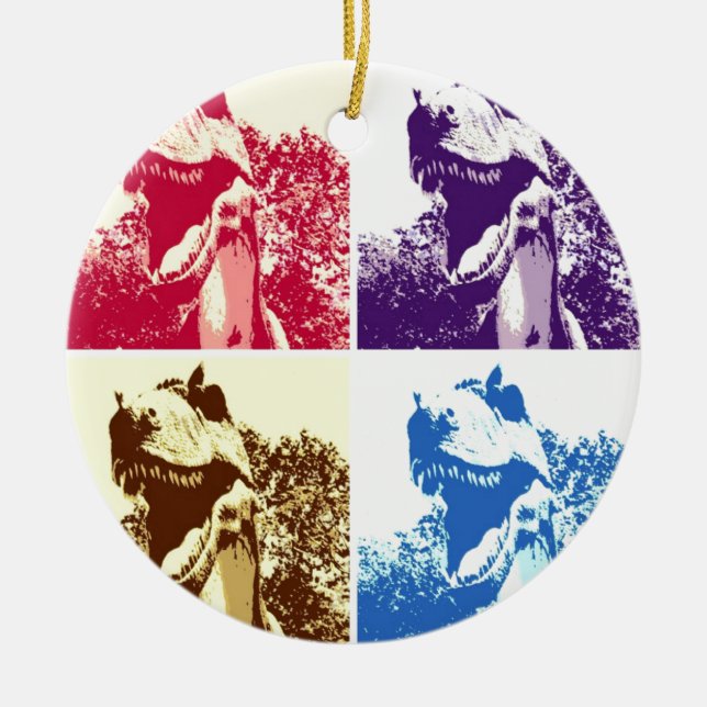 Dinosaur T-Rex Ceramic Tree Decoration (Front)
