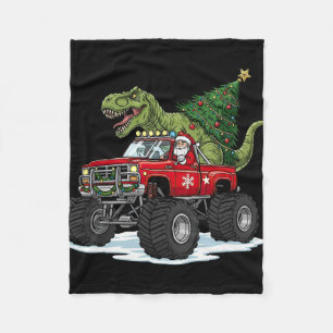 Dinosaur T Rex Christmas Santa Boys Men Girls Xmas Fleece Blanket