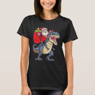 Dinosaur T Rex Christmas Santa Boys Men Girls Xmas T-Shirt