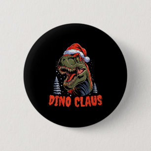 Dinosaur T-rex Christmas Tree Dino Claus Pajamas X 6 Cm Round Badge