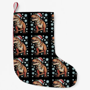 Dinosaur T Rex Christmas Xmas Holiday Season Small Christmas Stocking