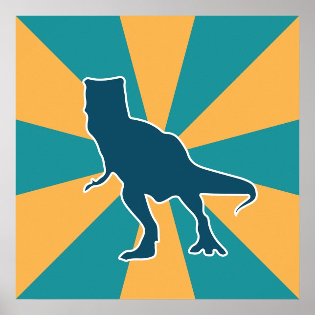 Dinosaur T-rex colorful cartoon Poster (Front)