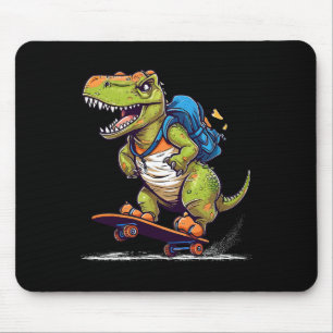 Dinosaur T Rex Cool Skateboarding Dinosaur Skater  Mouse Pad