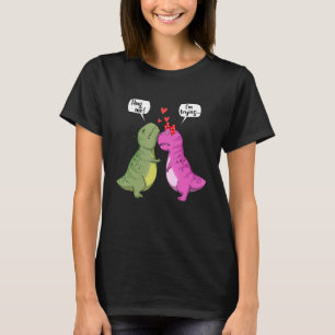 Dinosaur T Rex Couple Hug Me Funny Valentines Day  T-Shirt