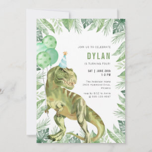 Dinosaur T-Rex Dino Party Kids Birthday Invitation