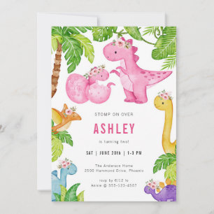 Dinosaur T-Rex Dino Party Kids Birthday Invitation