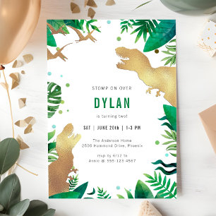 Dinosaur T-Rex Dino Party Kids Birthday Invitation