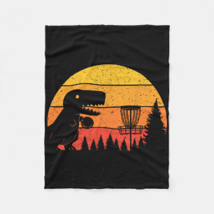 Dinosaur T-rex Disc Golf Player Sports Lovers  Fleece Blanket