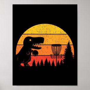Dinosaur T-rex Disc Golf Player Sports Lovers  Poster