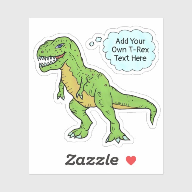 Dinosaur T Rex Doodle Custom Speech Bubble Quote (Sheet)