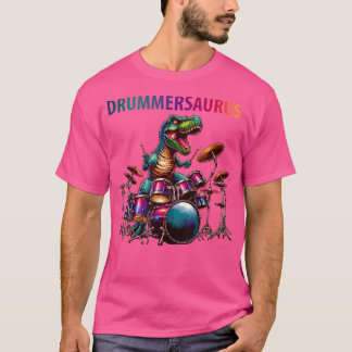 Dinosaur T-Rex Drummer Band Drumming Drums Boys Yo T-Shirt